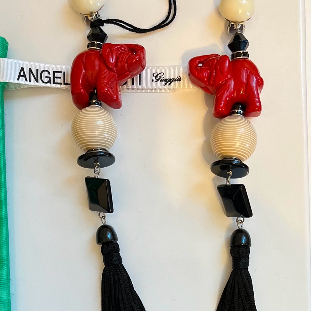 Angela Caputi Elephant Tassel Earrings